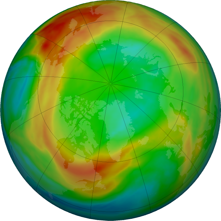 Arctic ozone map for 15 February 2022
